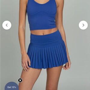 NWT GOLDHINGE XL MEDITERRANEAN BLUE PLEATED TENNIS SKIRT